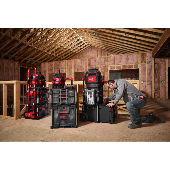 MILWAUKEE PACKOUT 3 pcs set rollende koffer met lade