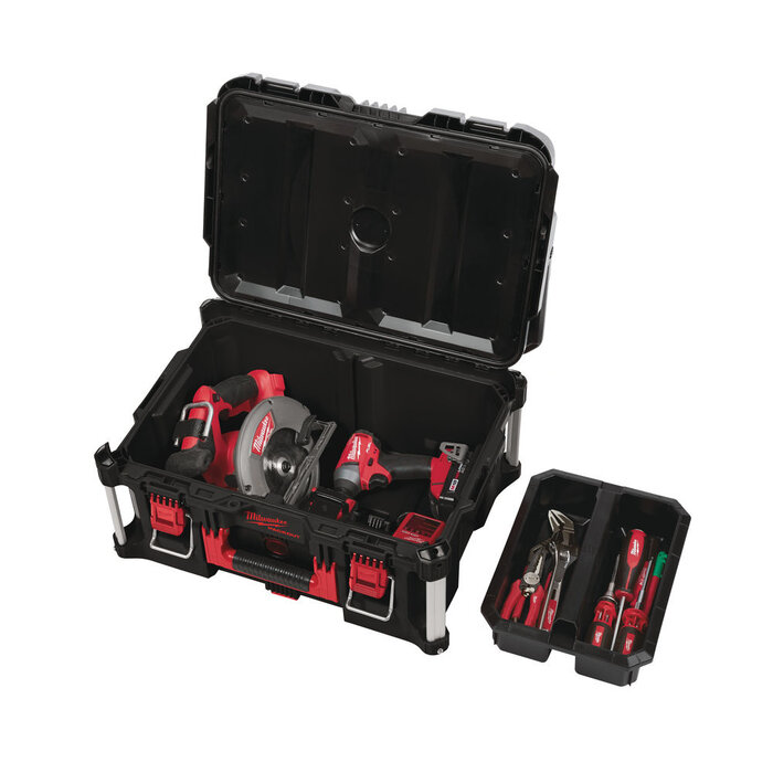 MILWAUKEE PACKOUT 3 pcs set rollende koffer met lade