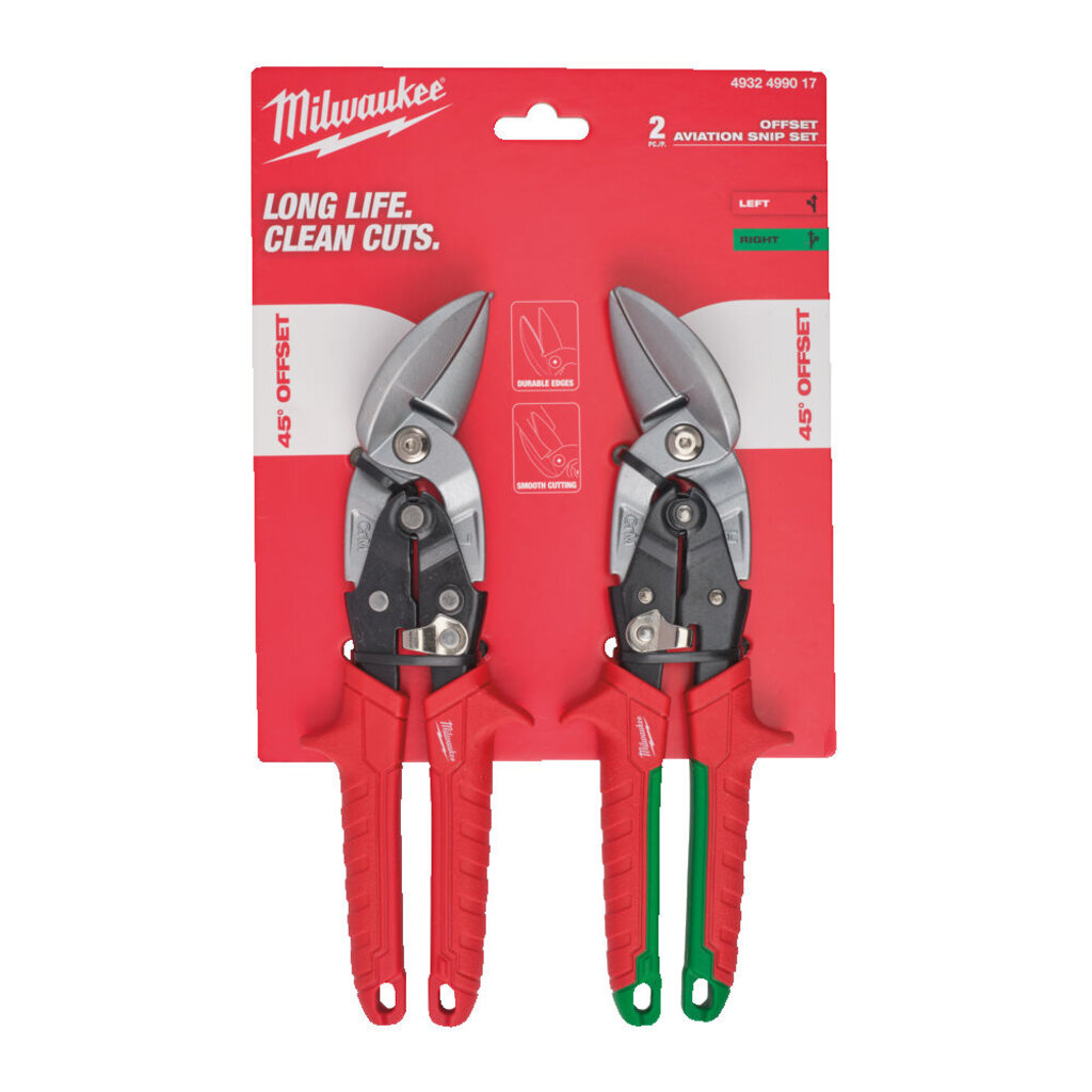 MILWAUKEE Blikscharenset gebogen (2-delig)