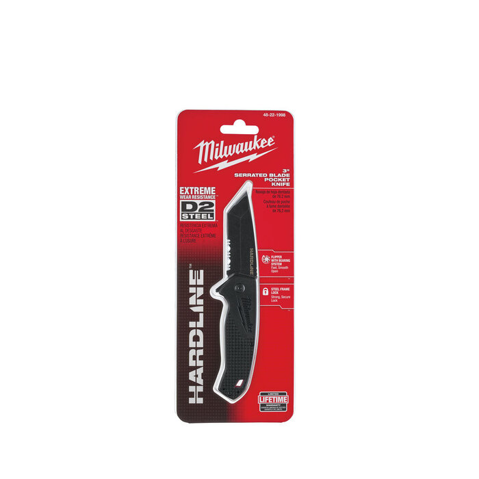 MILWAUKEE HARDLINE™ zakmes 75 mm gekarteld