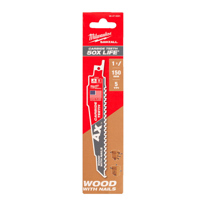 MILWAUKEE Reciprozaagblad Sawzall hout The AX Carbide