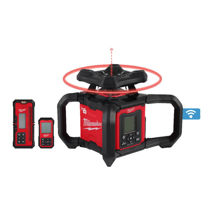 MILWAUKEE M18 RLOHV1200-501C ONE-KEY, Rotary Laser, Red, Horizontal-Vertical, Auto Dual Grade, 1200 meter
