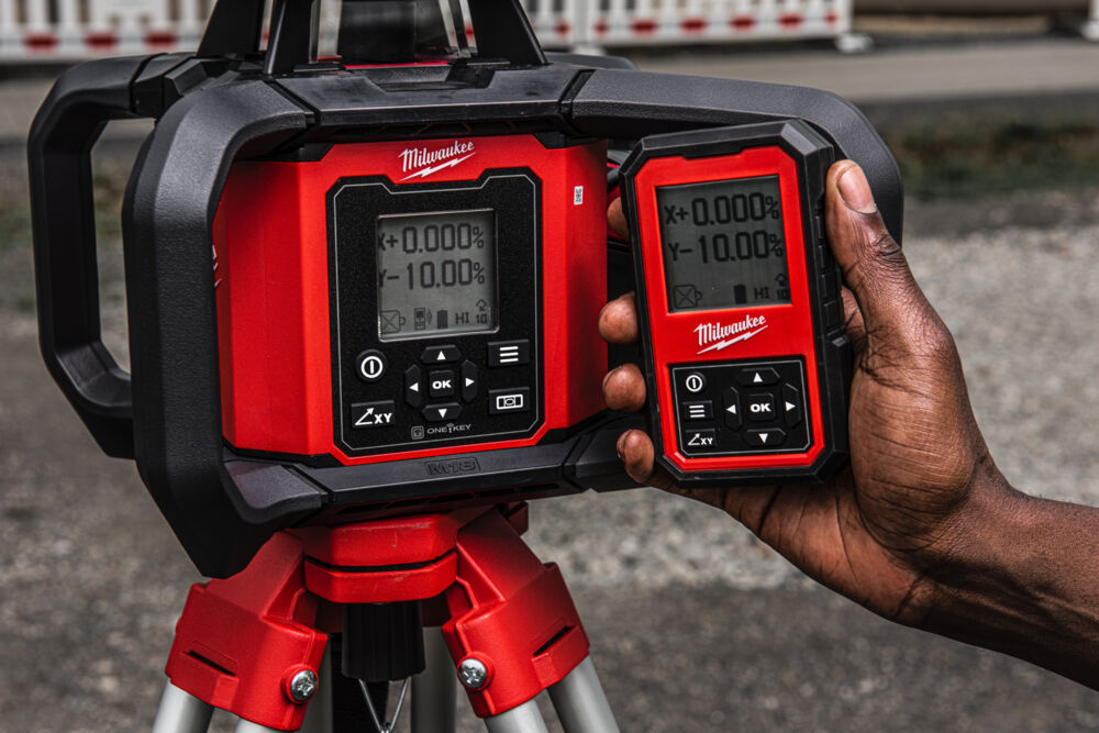 MILWAUKEE M18 RLOHV1200-501C ONE-KEY, Rotary Laser, Red, Horizontal-Vertical, Auto Dual Grade, 1200 meter