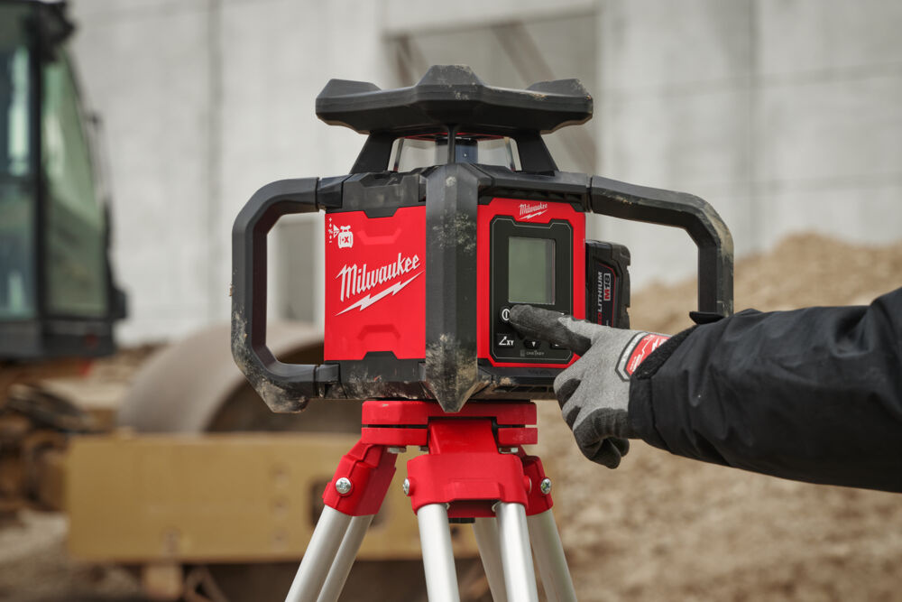 MILWAUKEE M18 RLOHV1200-501C ONE-KEY, Rotary Laser, Red, Horizontal-Vertical, Auto Dual Grade, 1200 meter