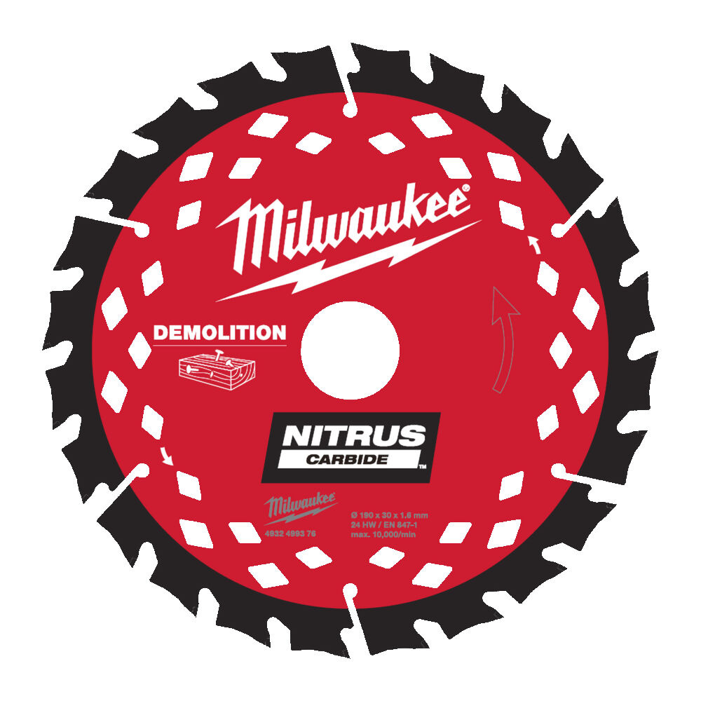 MILWAUKEE Cirkelzaagblad Nitrus Carbide 190 x 30 x 1,8 ATB 24
