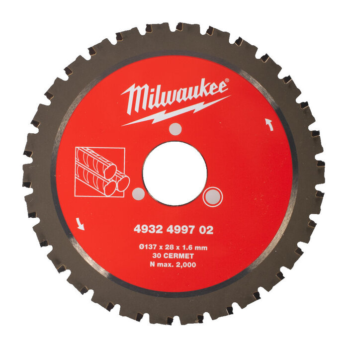 MILWAUKEE CIRKELZAAGBLAD BETONSTAAL ø137 asgat ø 28