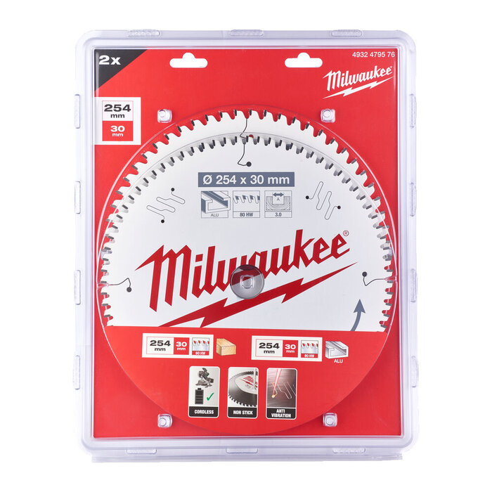 MILWAUKEE CIRKELZAAGBLAD ø254 asgat ø30