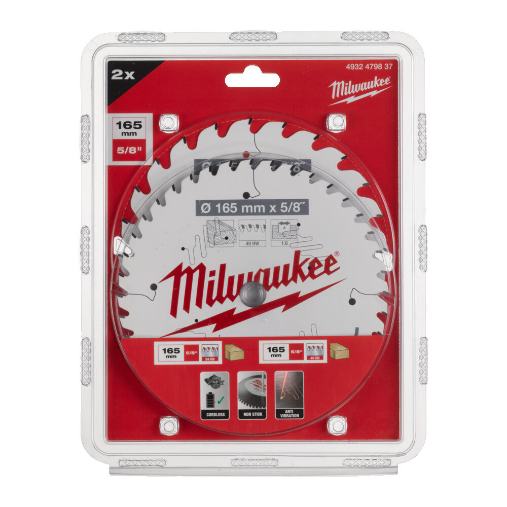 MILWAUKEE CIRKELZAAGBLAD ø165 asgat ø15.87