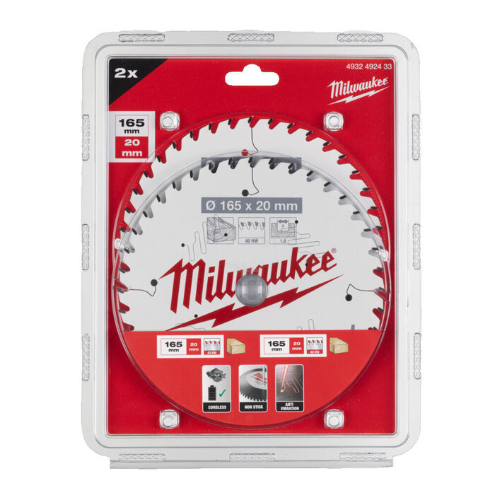 MILWAUKEE CIRKELZAAGBLAD ø165 asgat ø20
