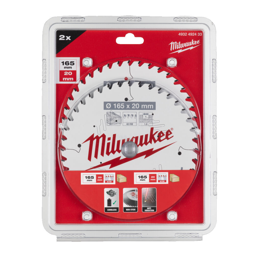 MILWAUKEE CIRKELZAAGBLAD ø165 asgat ø20