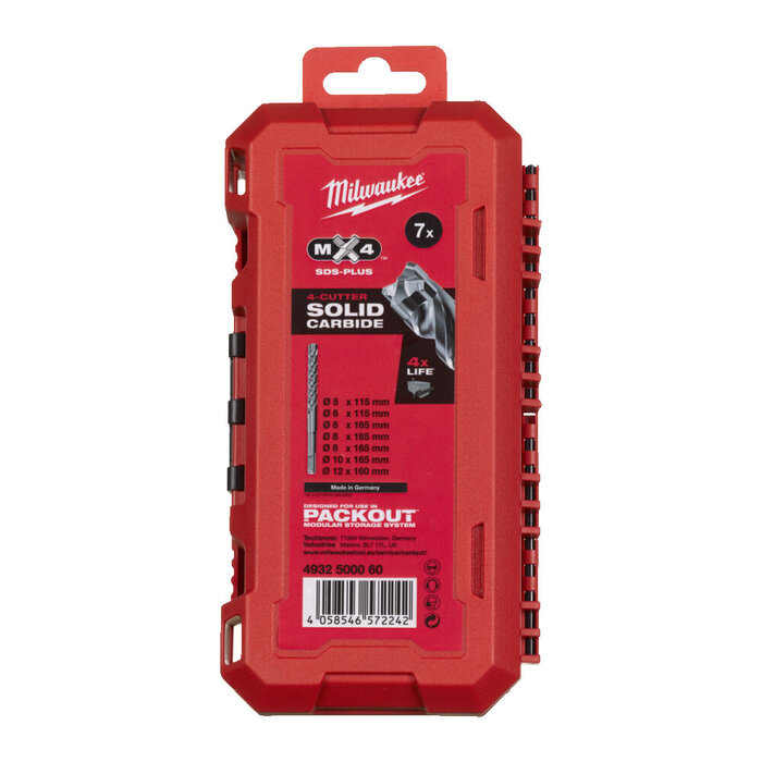 MILWAUKEE SDS-PLUS borenset MX4 PACKOUT Ready Box