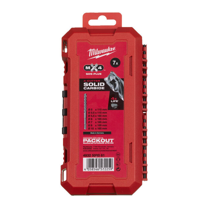 MILWAUKEE SDS-PLUS borenset MX4 PACKOUT Ready Box