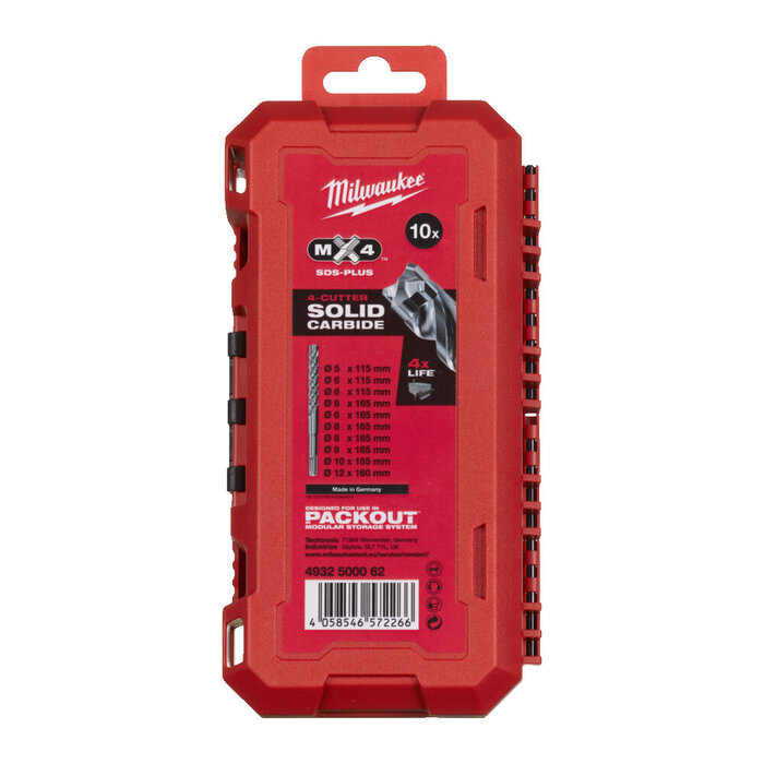 MILWAUKEE SDS-PLUS borenset MX4 PACKOUT Ready Box