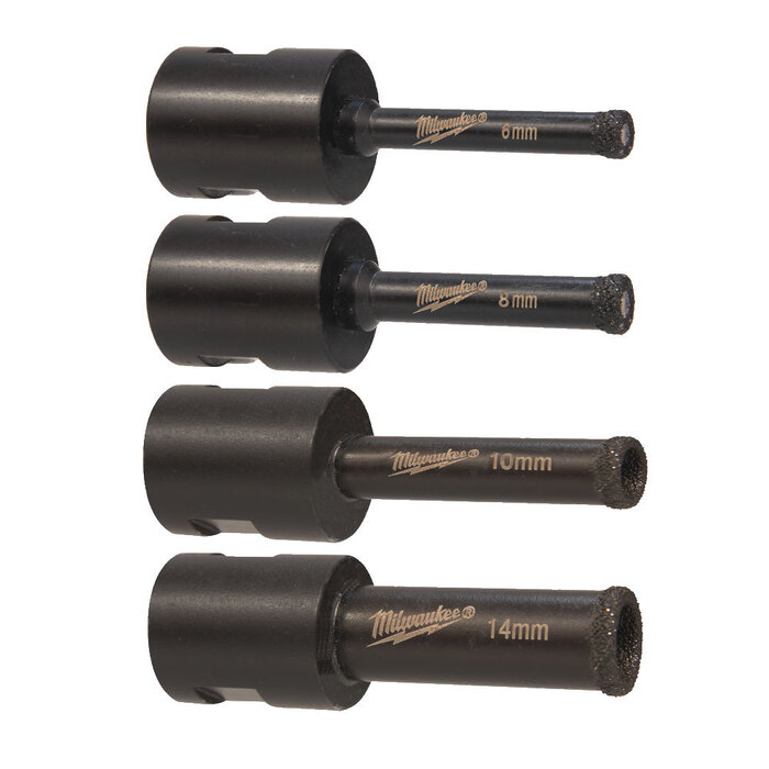 MILWAUKEE Diamantboren set DIAMOND MAX M14 Droog (6/8/10/14 mm)