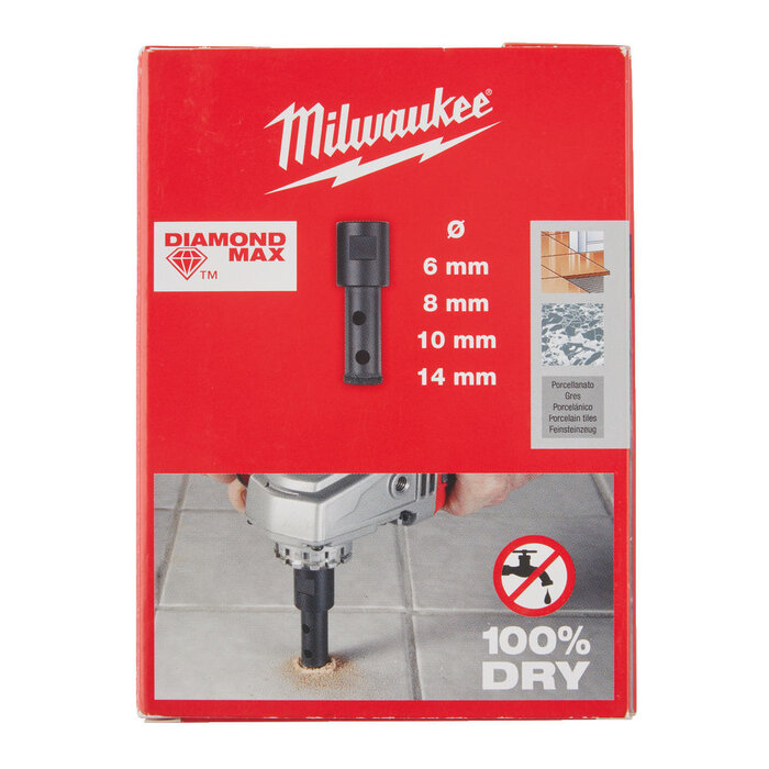 MILWAUKEE Diamantboren set DIAMOND MAX M14 Droog (6/8/10/14 mm)
