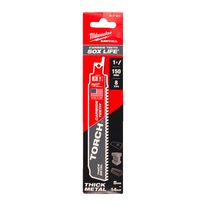 MILWAUKEE Reciprozaagblad Sawzall metaal TCT TORCH Carbide