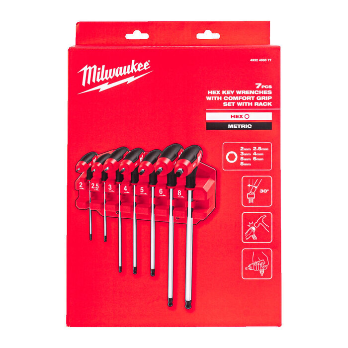 MILWAUKEE Hex T-sleutelset met comfort grip (7-delig)