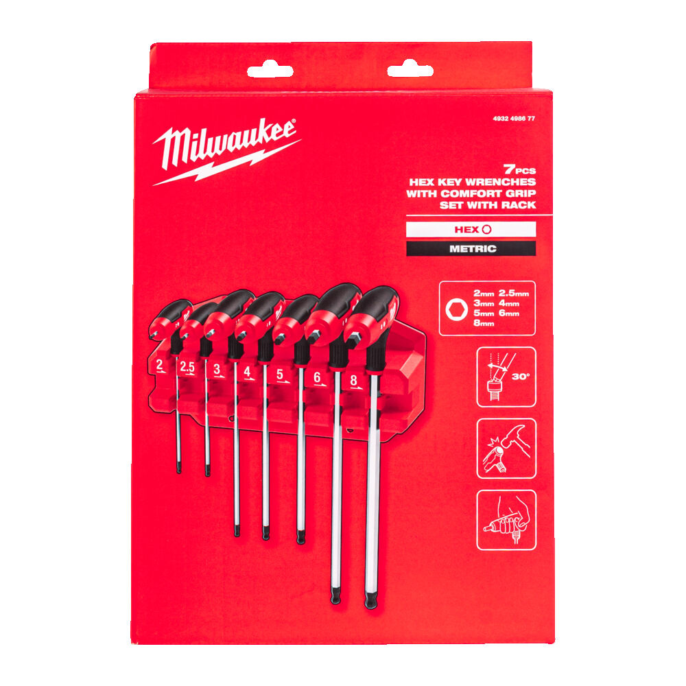 MILWAUKEE Hex T-sleutelset met comfort grip (7-delig)