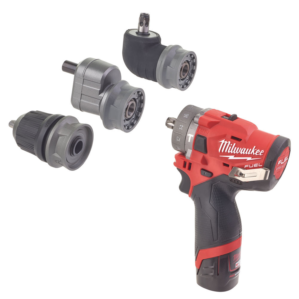 MILWAUKEE M12 FPDX subcompacte slagboormachine met verwisselbare kop