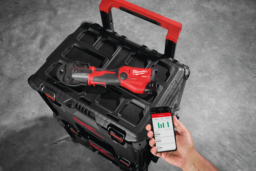 MILWAUKEE M12 ONEHPT-202C Geberit Mapress Set FORCE LOGIC Hydraulische Subcompactperstool met ONE-KEY