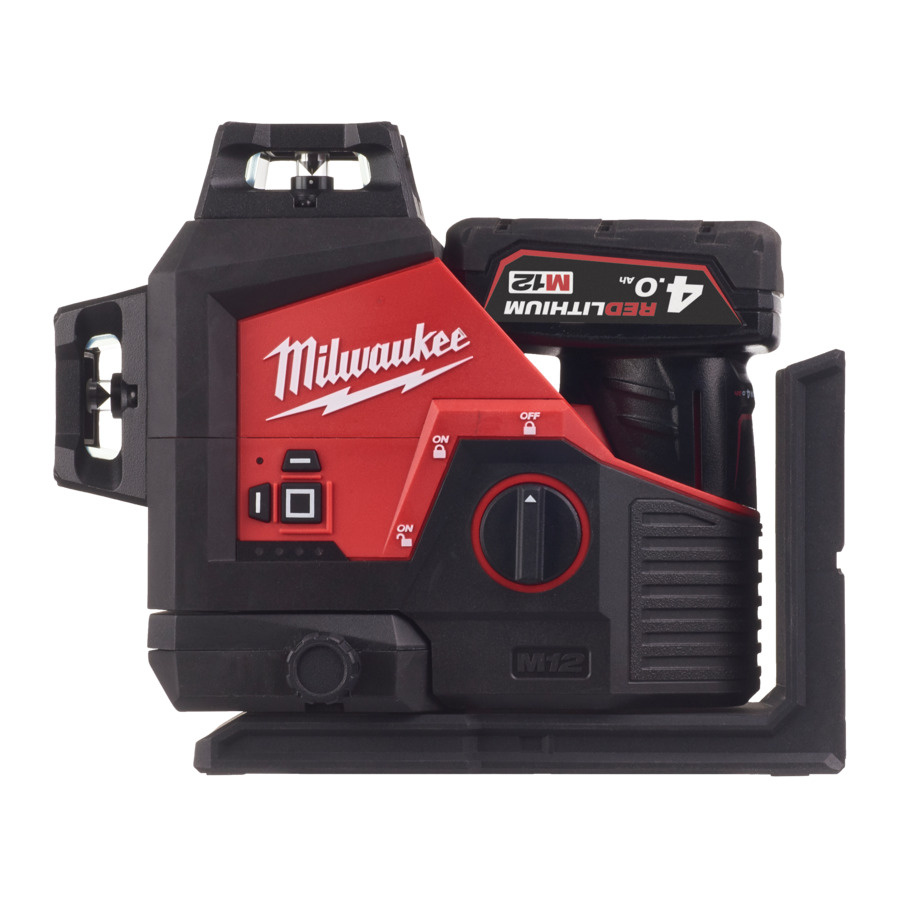 MILWAUKEE M12 3PL driedimensionale laser met 3 groene 360° laser cirkels