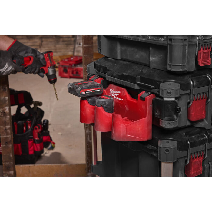 MILWAUKEE PACKOUT zijmontage M12 accu rek