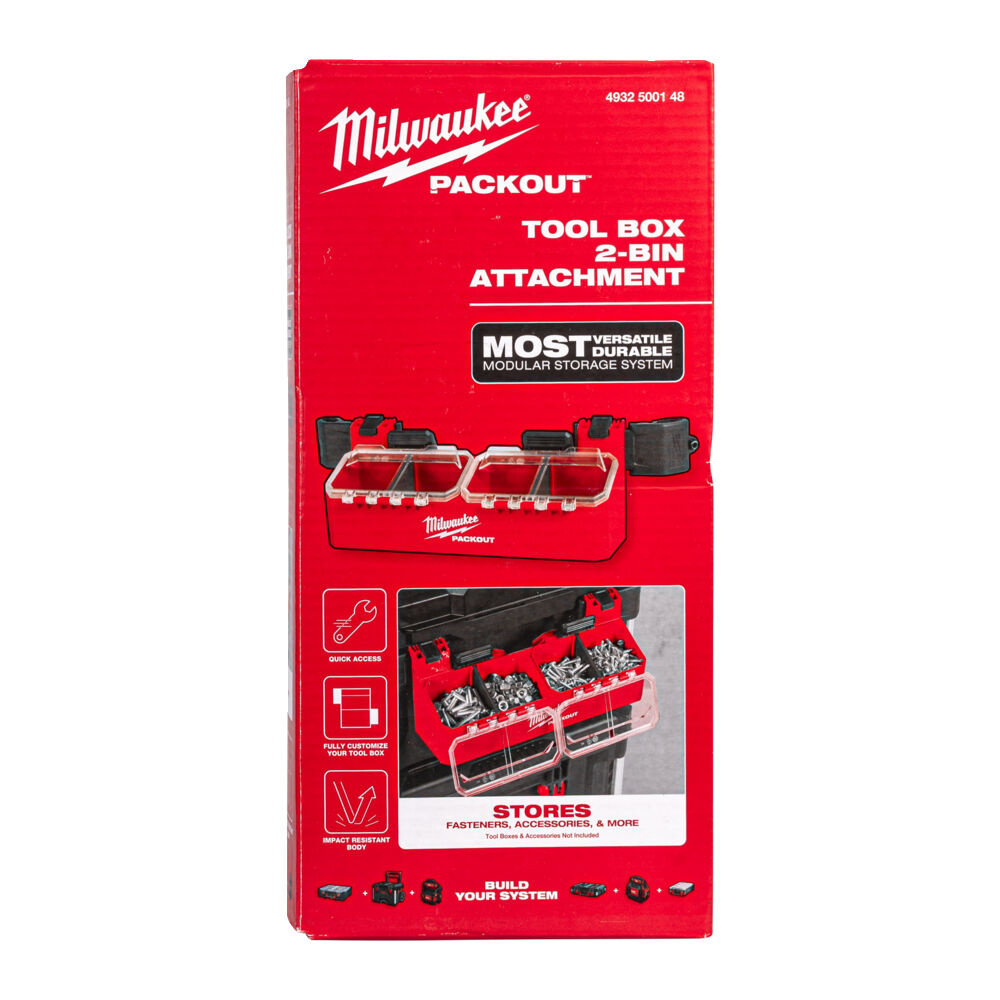 MILWAUKEE PACKOUT zijmontage met dubbele bakken