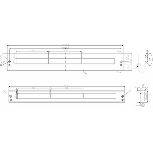 Frontplatte 1HE für 24x Slimline Keystone E-20095, RAL7035