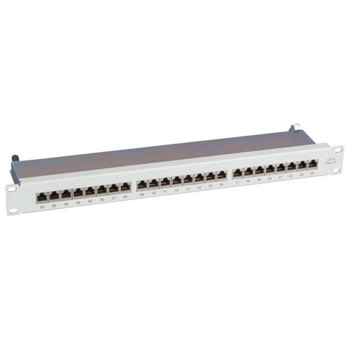 Patchpanel 24xRJ45 1HE Cat.6Class E 250 MHz, RAL9005 schwarz