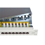 Patchpanel 24xRJ45 1HE Cat.6Class E 250 MHz, RAL7035 grau