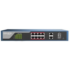 Infralan PoE+ Switch, 8x100MBit + 2x combo Uplink 1MBit