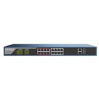 Infralan PoE+ Switch, 16x100MBit + 2x combo Uplink 1MBit