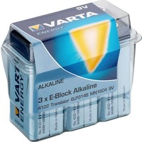 Varta 3 x Varta 6LR61/6LP3146/9V Block (4122) - Alkali-Mangan Batterie (Alkaline), 9 V