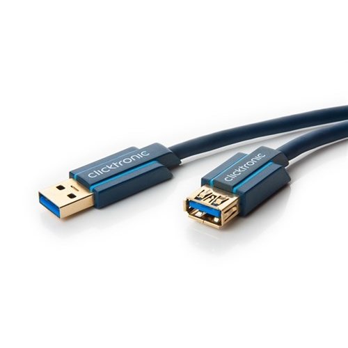 Clicktronic USB 3.0 Verlängerung<br>Hochgeschwindigkeits-Verlängerung für USB Stecker vom Typ A