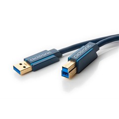 Clicktronic USB 3.0 Kabel-Hochgeschwindigkeits-Datenkabel mit der Steckerkombination A/B 3M