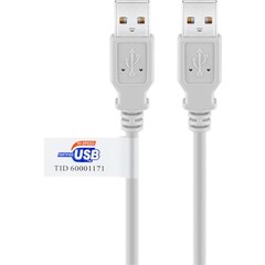 USB 2.0 Hi-Speed Kabel mit USB Zertifikat, Grau<br>USB 2.0-Stecker (Typ A) > USB 2.0-Stecker (Typ A) 2M
