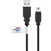 USB 2.0 Hi-Speed Kabel mit USB Zertifikat, Schwarz<br>USB 2.0-Stecker (Typ A) > USB 2.0-Mini-Stecker (Typ B, 5-Pin) 1.8M