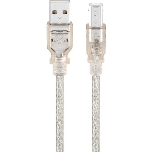 USB 2.0 Hi-Speed Kabel, Transparent<br>USB 2.0-Stecker (Typ A) > USB 2.0-Stecker (Typ B)