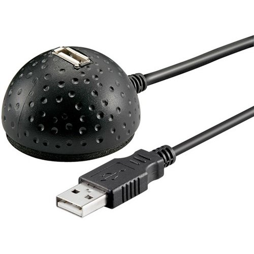 USB 2.0 Hi-Speed Verlängerungskabel mit Standfuß, Schwarz<br>USB 2.0-Stecker (Typ A) > USB 2.0-Buchse (Typ A)