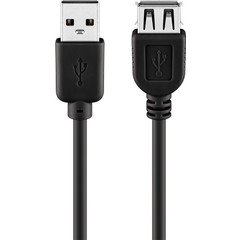 USB 2.0 Hi-Speed Verlängerungskabel, Schwarz<br>USB 2.0-Stecker (Typ A) > USB 2.0-Buchse (Typ A) 1.8M