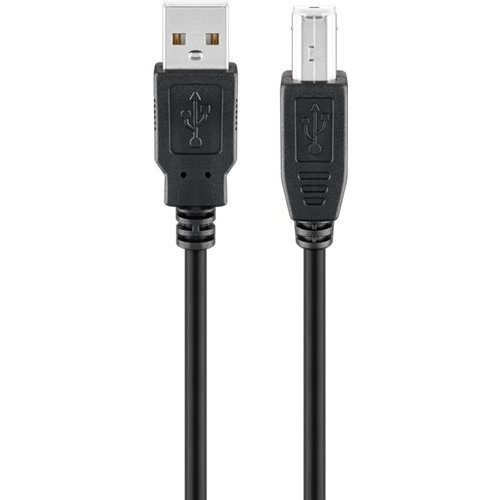 USB 2.0 Hi-Speed Kabel, Schwarz<br>USB 2.0-Stecker (Typ A) > USB 2.0-Stecker (Typ B)