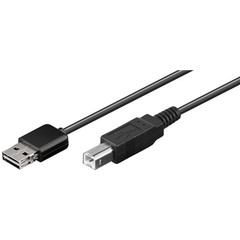 EASY USB Sync- und Ladekabel, Schwarz<br>USB 2.0-Easy-Stecker (Typ A) > USB 2.0-Stecker (Typ B) 1,8M