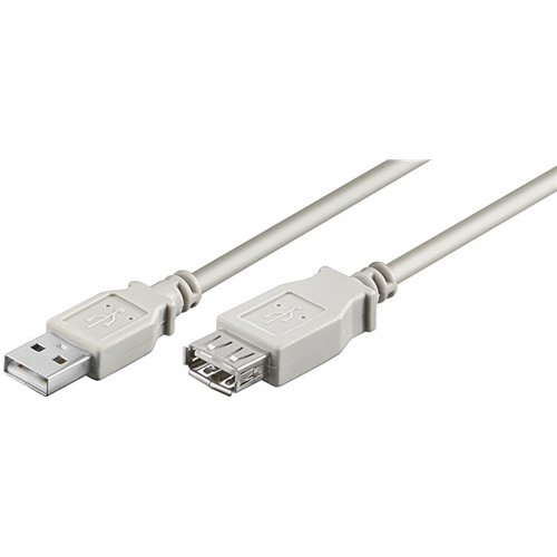 USB 2.0 Hi-Speed Verlängerungskabel, Grau<br>USB 2.0-Stecker (Typ A) > USB 2.0-Buchse (Typ A)