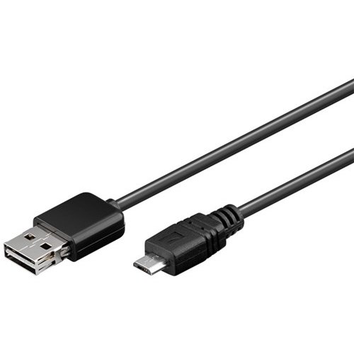 EASY USB Sync- und Ladekabel 1 m, Schwarz<br>USB 2.0-Easy-Stecker (Typ A) > USB 2.0-Micro-Stecker (Typ B)