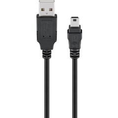 USB 2.0 Hi-Speed Kabel, Schwarz<br>USB 2.0-Stecker (Typ A) > USB 2.0-Mini-Stecker (Typ B, 5-Pin) 0.3M