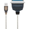 USB-Druckerkabel Transparent<br>USB 2.0-Stecker (Typ A) > Centronics-Stecker (36-Pin) 1.5M