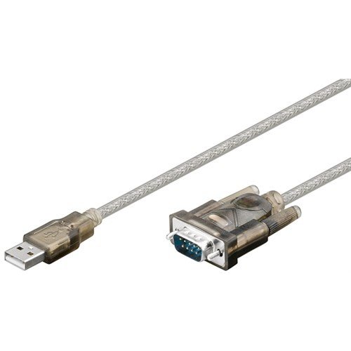 USB seriell RS232 Konverter, Transparent<br>USB 2.0-Stecker (Typ A) > D-SUB/RS-232-Stecker (9-polig)