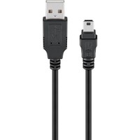 USB 2.0 Hi-Speed Kabel, Schwarz<br>USB 2.0-Stecker (Typ A) > USB 2.0-Mini-Stecker (Typ B, 5-Pin)