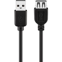 USB 2.0 Hi-Speed Verlängerungskabel, Schwarz<br>USB 2.0-Stecker (Typ A) > USB 2.0-Buchse (Typ A)