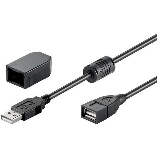 USB 2.0 Hi-Speed Verlängerungskabel mit Sicherungsclip, Schwarz<br>USB 2.0-Stecker (Typ A) > USB 2.0-Buchse (Typ A)